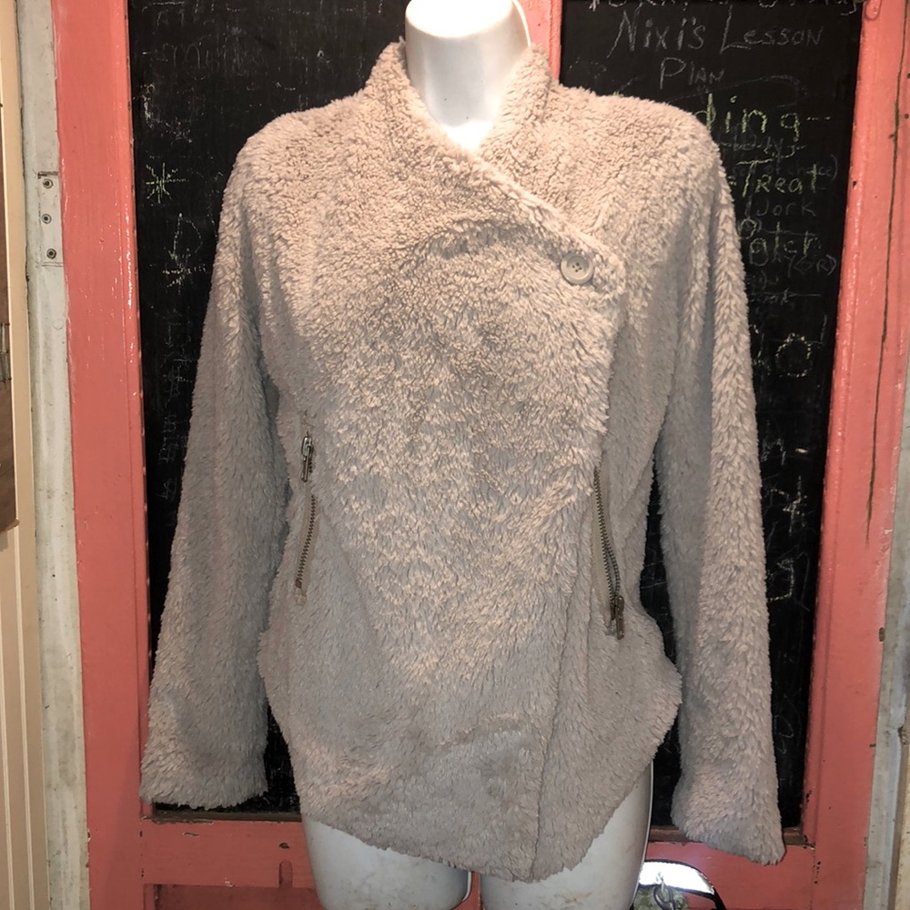 BB Dakota Faux Shearling Coat Jacket w Zipper Pockets XS